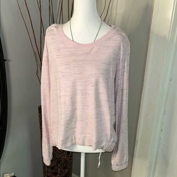 Zella Tops - Pink Relaxed Ribbed Sweatshirt